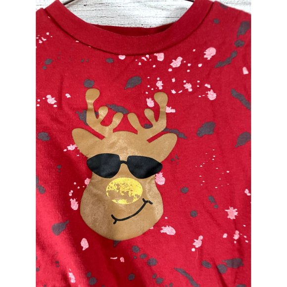 Free Planet - Toddler's Red Reindeer Long Sleeve Sweatshirt - Size 6 - Picture 4 of 4